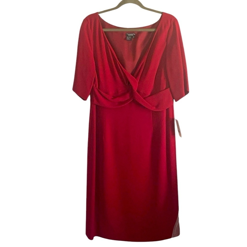 Doncaster Women’s Red Short Sleeve Knee Length Dress Size 14 Plus Size